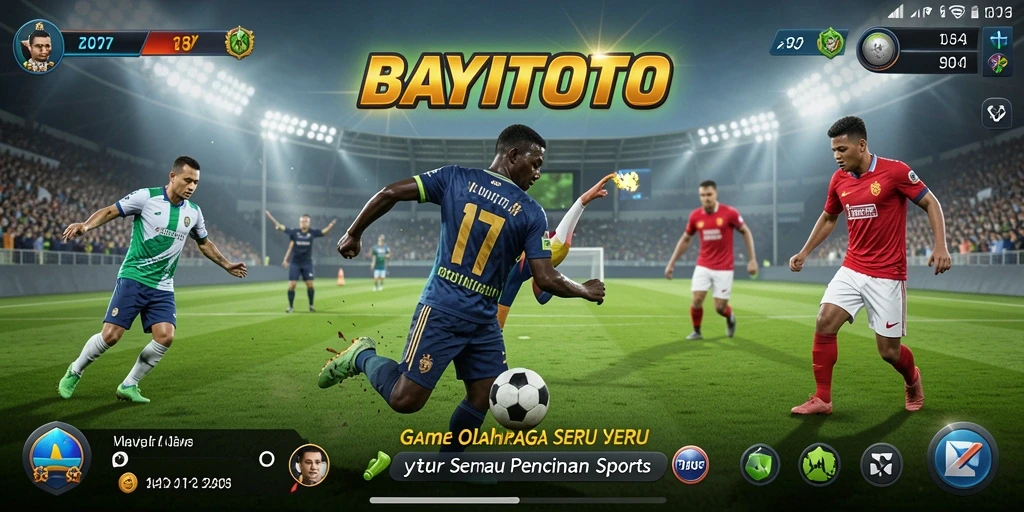 Tampilan layar utama BAYITOTO yang menampilkan aksi olahraga seru.