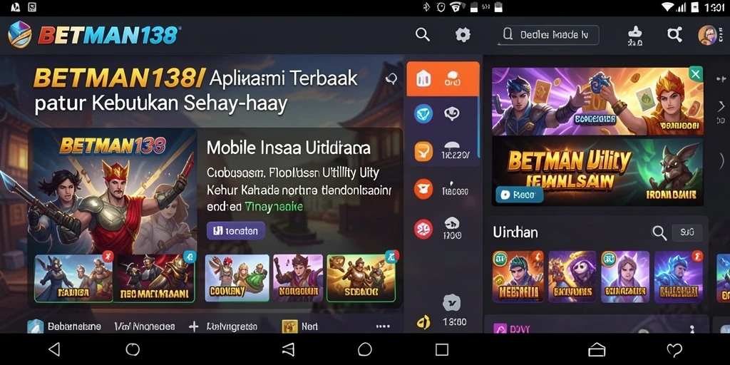 Screenshot utama BETMAN138 menampilkan antarmuka aplikasi Utility yang intuitif.