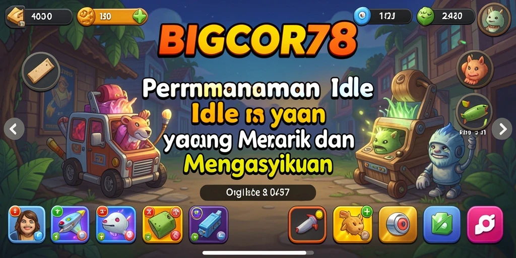 Tampilan gameplay BIGCOR78 yang menarik dengan karakter penuh warna.