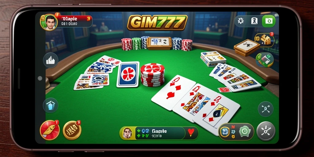 Tampilan gameplay GIM777 saat bermain Gaple online.