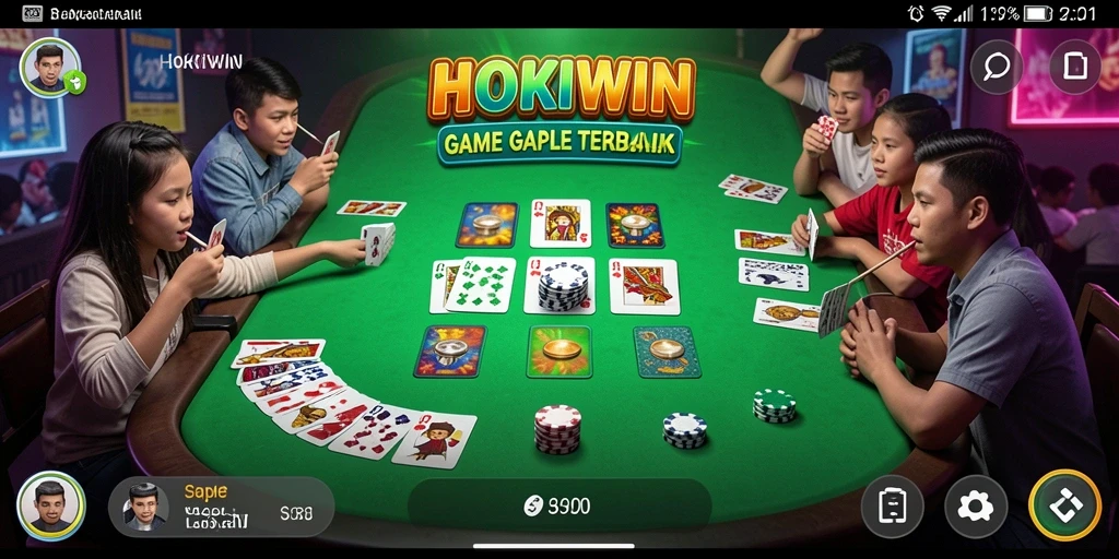 Tampilan menarik dari gameplay Gaple HOKIWIN yang seru dan interaktif.