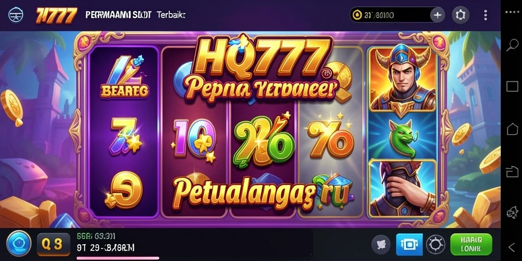 Screenshot utama HQ777 menampilkan gameplay Slot yang seru dan interaktif.