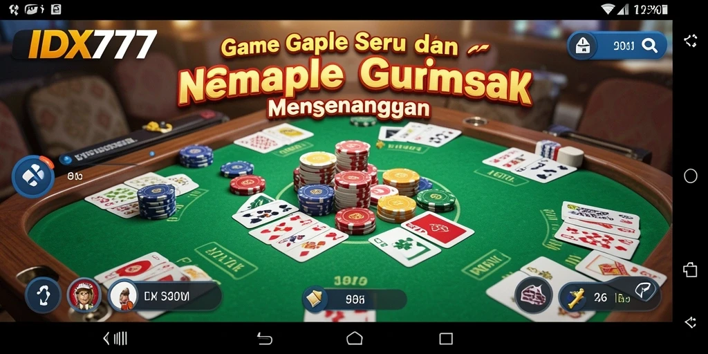 Tampilan layar permainan Gaple yang seru dan interaktif.