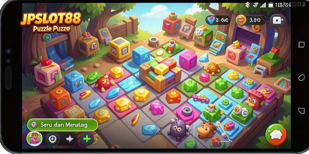 Tampilan menarik gameplay puzzle JPSLOT88 yang penuh tantangan.