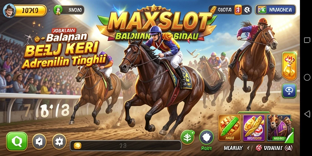 Gameplay menarik dari MAXSLOT dengan mobil balap yang cepat.