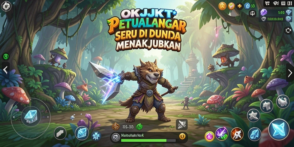 Tampilan gameplay OKJKT yang penuh aksi dan petualangan menegangkan.