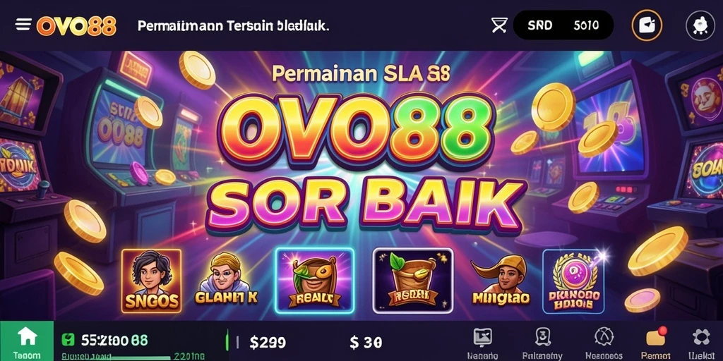 Tampilan gameplay menarik dari OVO88 yang menunjukkan mesin slot berputar.