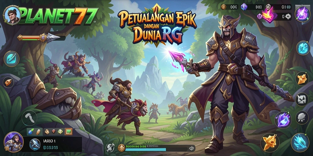 Tampilan gameplay RPG yang menarik dalam PLANET77.